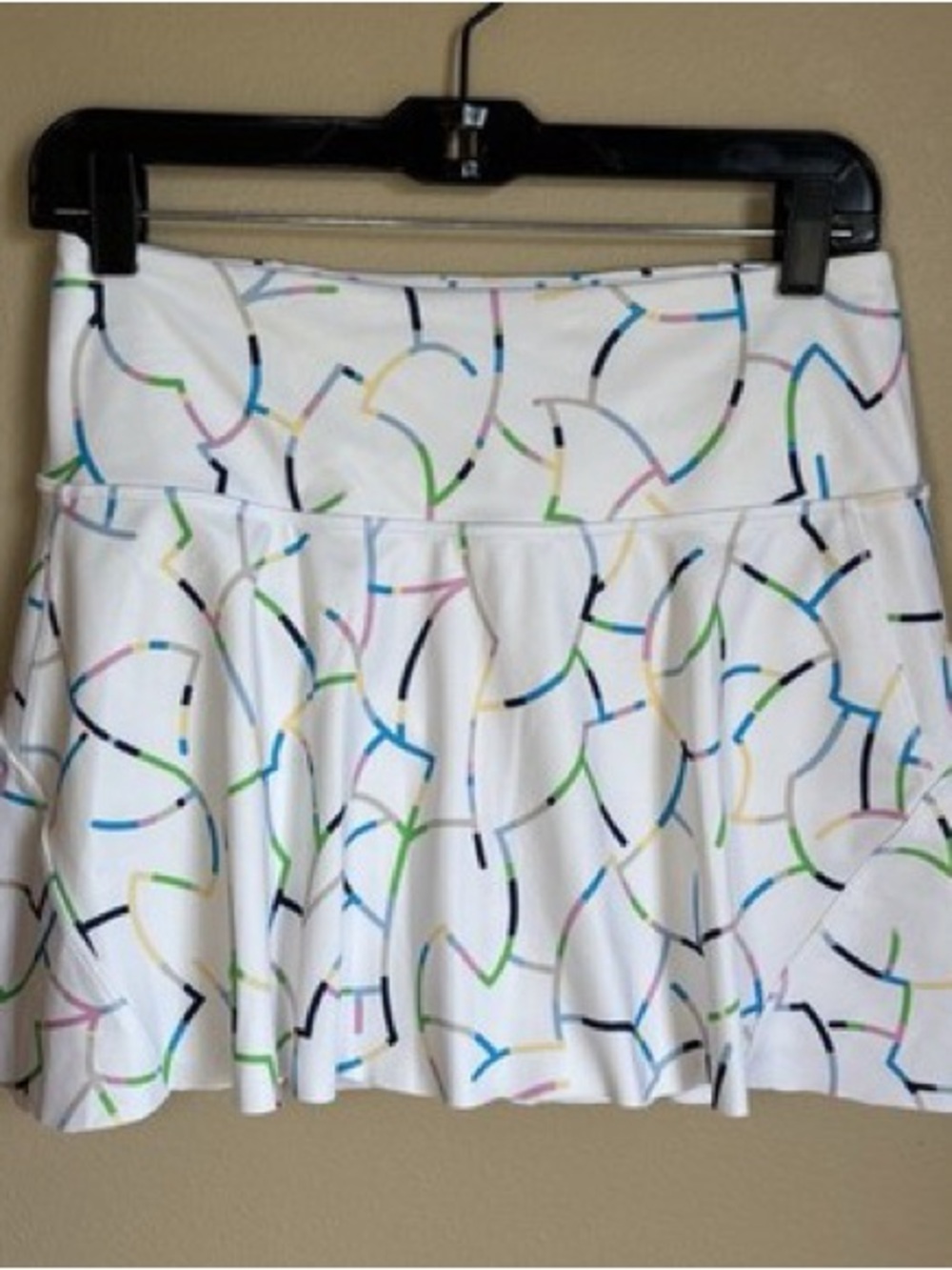 Athleta White Circle-Print Tennis Skort